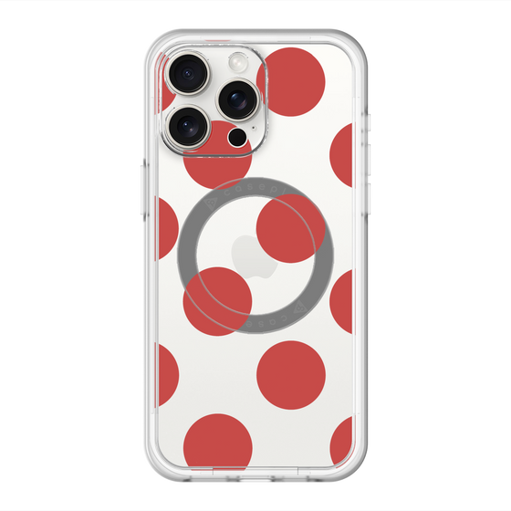 スリムプロテクションプレミアムケース with MagSafe［ シンプルドット - Red ］