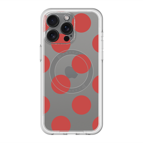 スリムプロテクションプレミアムケース with MagSafe［ シンプルドット - Red ］