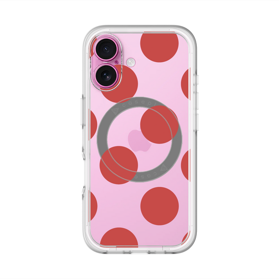スリムプロテクションプレミアムケース with MagSafe［ シンプルドット - Red ］