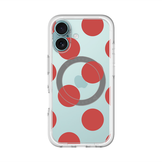 スリムプロテクションプレミアムケース with MagSafe［ シンプルドット - Red ］