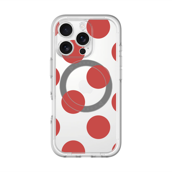 スリムプロテクションプレミアムケース with MagSafe［ シンプルドット - Red ］