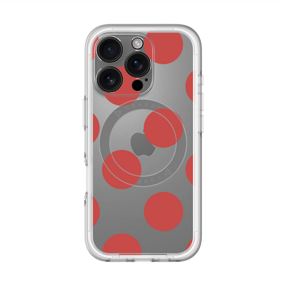 スリムプロテクションプレミアムケース with MagSafe［ シンプルドット - Red ］