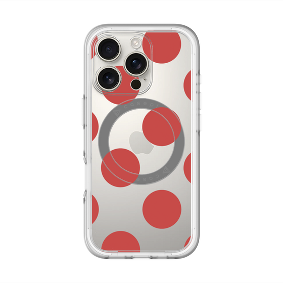 スリムプロテクションプレミアムケース with MagSafe［ シンプルドット - Red ］
