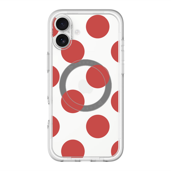 スリムプロテクションプレミアムケース with MagSafe［ シンプルドット - Red ］