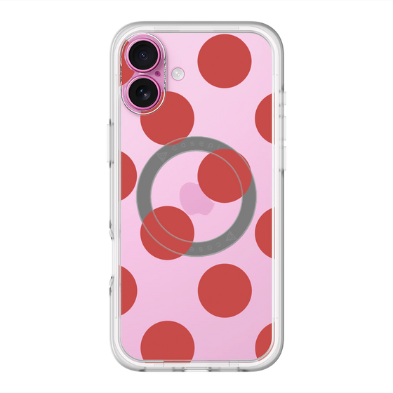 スリムプロテクションプレミアムケース with MagSafe［ シンプルドット - Red ］