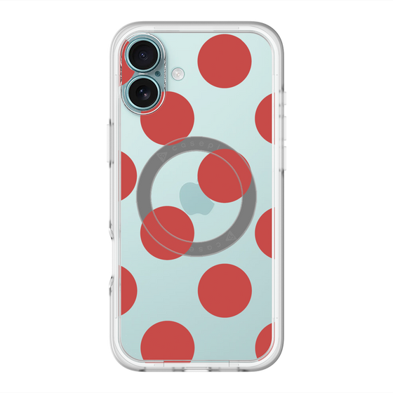 スリムプロテクションプレミアムケース with MagSafe［ シンプルドット - Red ］