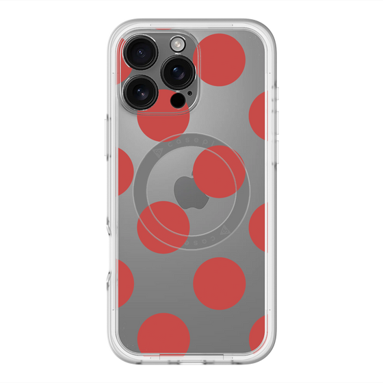 スリムプロテクションプレミアムケース with MagSafe［ シンプルドット - Red ］