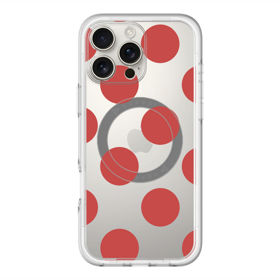 スリムプロテクションプレミアムケース with MagSafe［ シンプルドット - Red ］