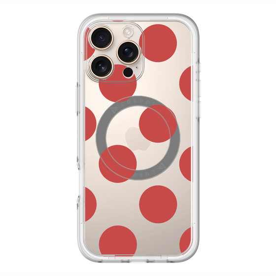 スリムプロテクションプレミアムケース with MagSafe［ シンプルドット - Red ］