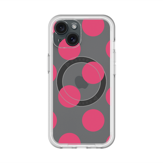 スリムプロテクションプレミアムケース with MagSafe［ シンプルドット - Pink ］