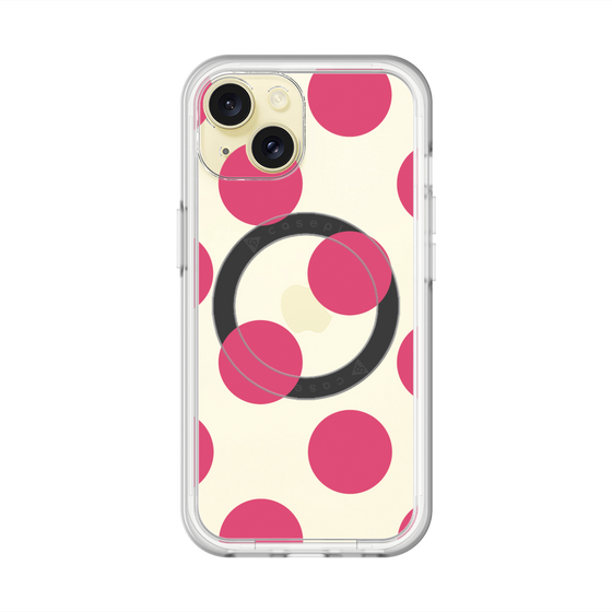 スリムプロテクションプレミアムケース with MagSafe［ シンプルドット - Pink ］