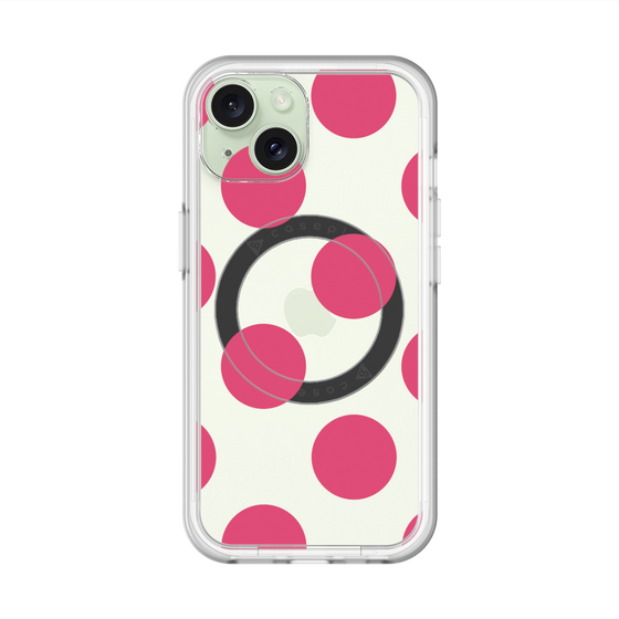 スリムプロテクションプレミアムケース with MagSafe［ シンプルドット - Pink ］
