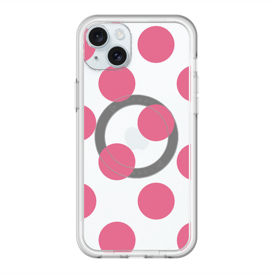 スリムプロテクションプレミアムケース with MagSafe［ シンプルドット - Pink ］