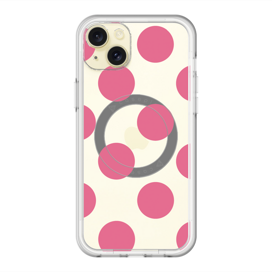 スリムプロテクションプレミアムケース with MagSafe［ シンプルドット - Pink ］