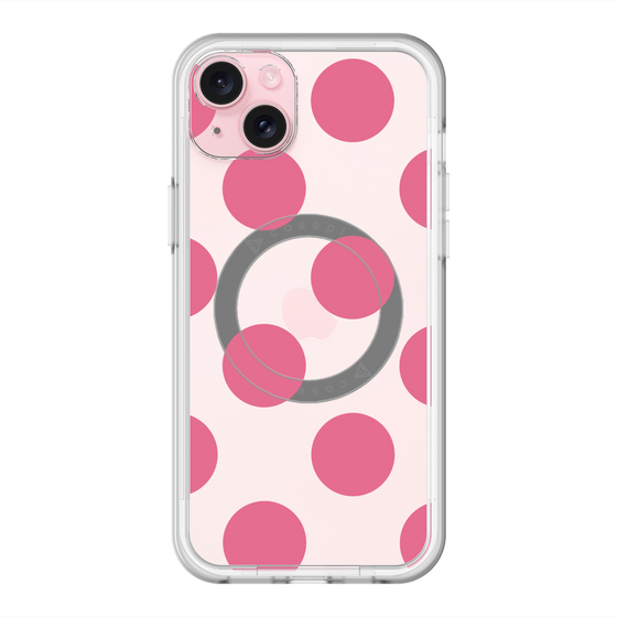 スリムプロテクションプレミアムケース with MagSafe［ シンプルドット - Pink ］