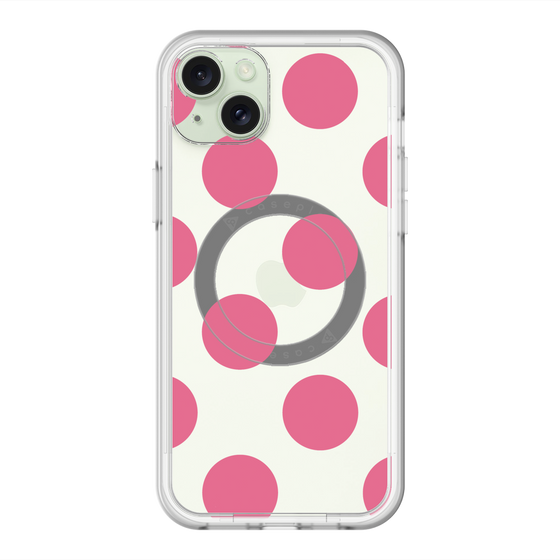 スリムプロテクションプレミアムケース with MagSafe［ シンプルドット - Pink ］