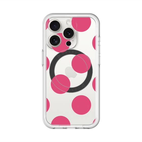 スリムプロテクションプレミアムケース with MagSafe［ シンプルドット - Pink ］