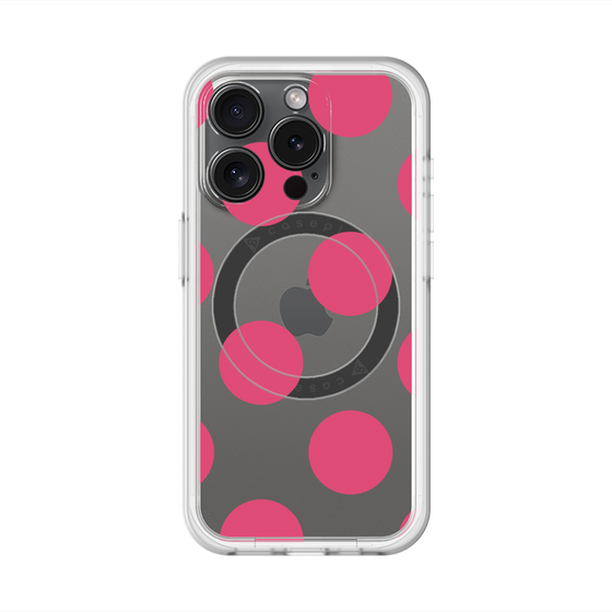 スリムプロテクションプレミアムケース with MagSafe［ シンプルドット - Pink ］