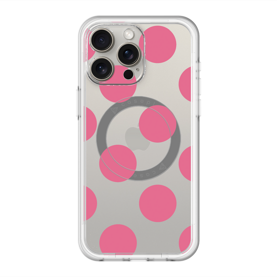 スリムプロテクションプレミアムケース with MagSafe［ シンプルドット - Pink ］