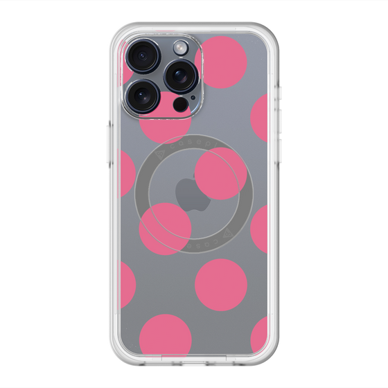 スリムプロテクションプレミアムケース with MagSafe［ シンプルドット - Pink ］