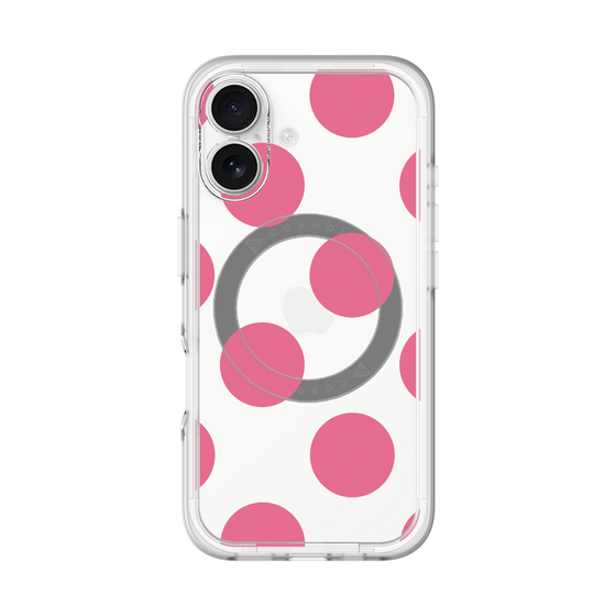 スリムプロテクションプレミアムケース with MagSafe［ シンプルドット - Pink ］