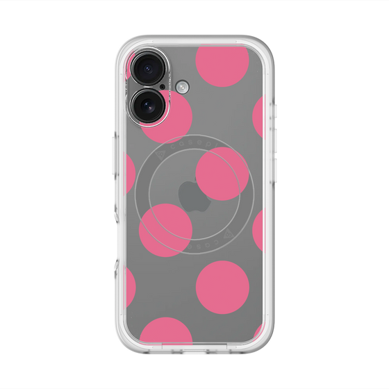 スリムプロテクションプレミアムケース with MagSafe［ シンプルドット - Pink ］