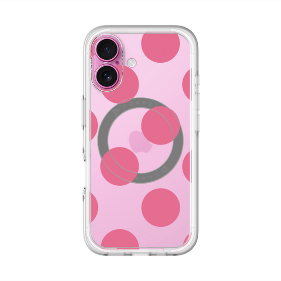 スリムプロテクションプレミアムケース with MagSafe［ シンプルドット - Pink ］