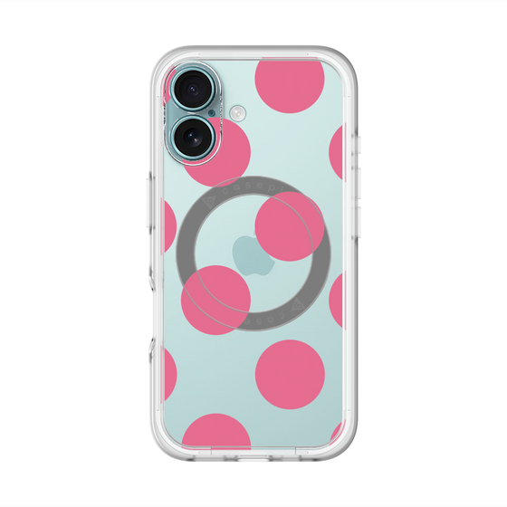 スリムプロテクションプレミアムケース with MagSafe［ シンプルドット - Pink ］