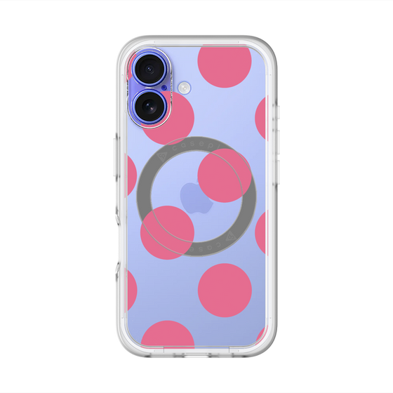 スリムプロテクションプレミアムケース with MagSafe［ シンプルドット - Pink ］