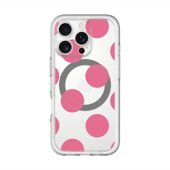 スリムプロテクションプレミアムケース with MagSafe［ シンプルドット - Pink ］