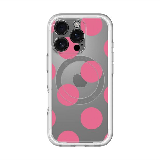 スリムプロテクションプレミアムケース with MagSafe［ シンプルドット - Pink ］
