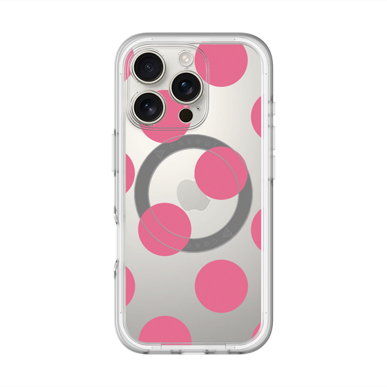スリムプロテクションプレミアムケース with MagSafe［ シンプルドット - Pink ］