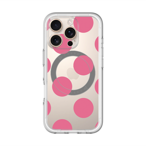 スリムプロテクションプレミアムケース with MagSafe［ シンプルドット - Pink ］