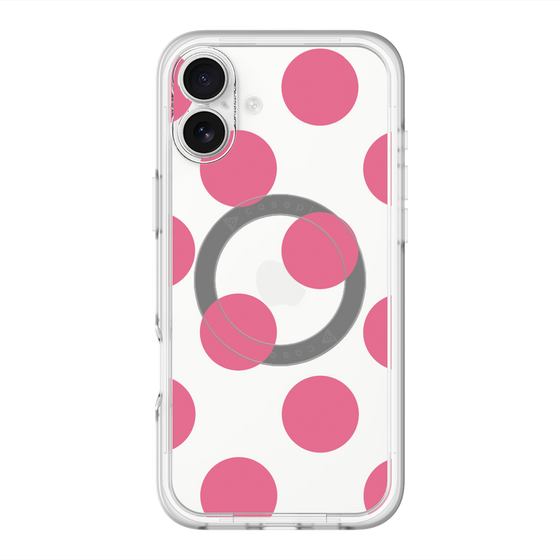 スリムプロテクションプレミアムケース with MagSafe［ シンプルドット - Pink ］