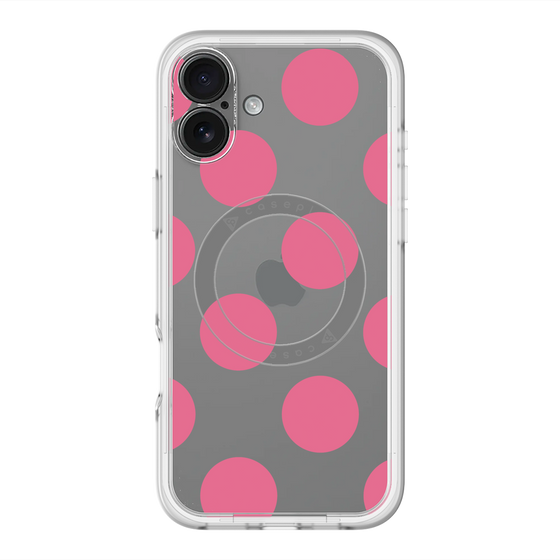 スリムプロテクションプレミアムケース with MagSafe［ シンプルドット - Pink ］
