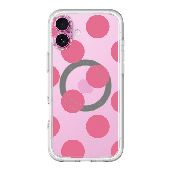 スリムプロテクションプレミアムケース with MagSafe［ シンプルドット - Pink ］
