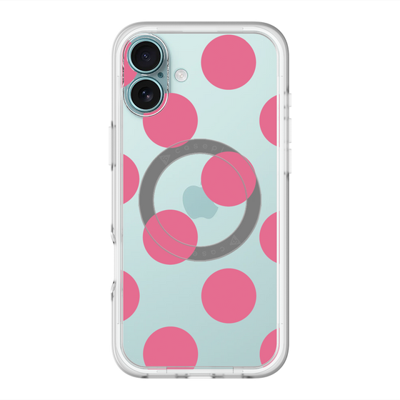 スリムプロテクションプレミアムケース with MagSafe［ シンプルドット - Pink ］