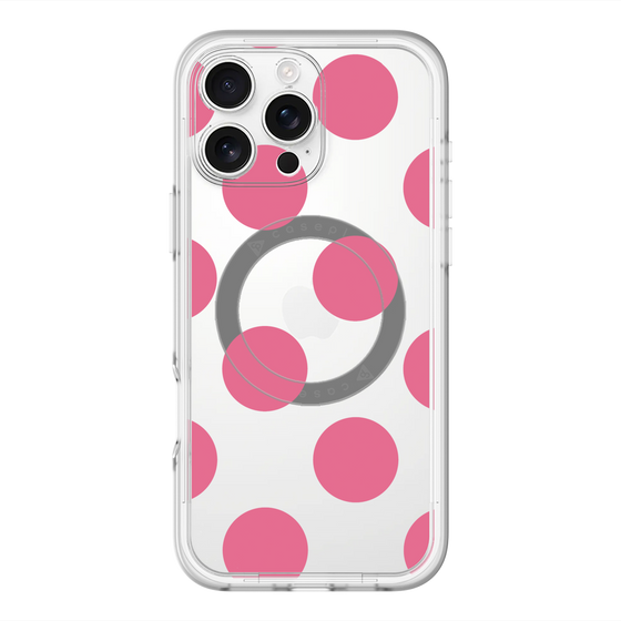 スリムプロテクションプレミアムケース with MagSafe［ シンプルドット - Pink ］