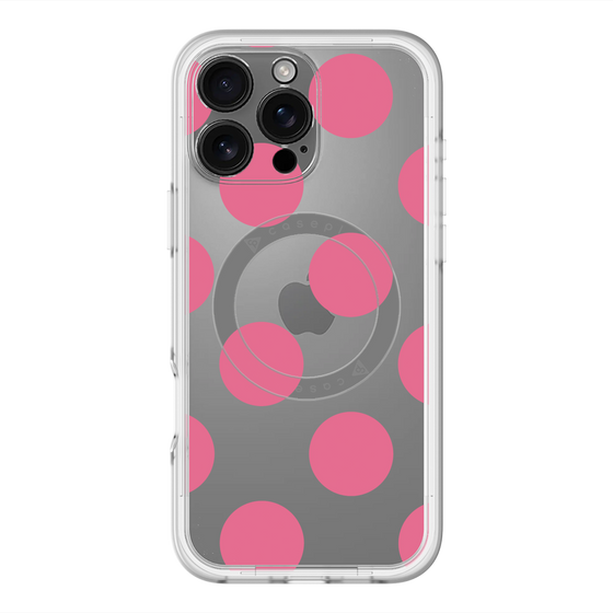 スリムプロテクションプレミアムケース with MagSafe［ シンプルドット - Pink ］