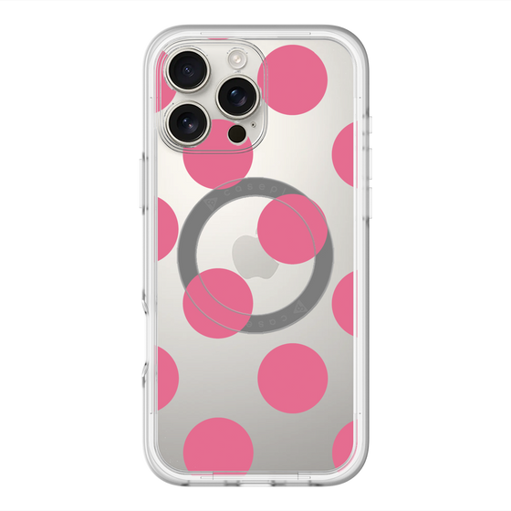 スリムプロテクションプレミアムケース with MagSafe［ シンプルドット - Pink ］