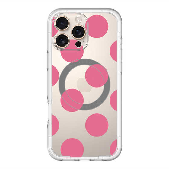スリムプロテクションプレミアムケース with MagSafe［ シンプルドット - Pink ］