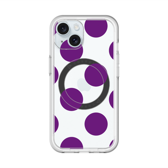 スリムプロテクションプレミアムケース with MagSafe［ シンプルドット - Purple ］