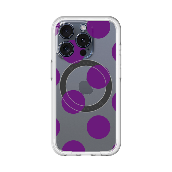 スリムプロテクションプレミアムケース with MagSafe［ シンプルドット - Purple ］