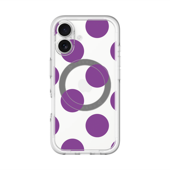 スリムプロテクションプレミアムケース with MagSafe［ シンプルドット - Purple ］