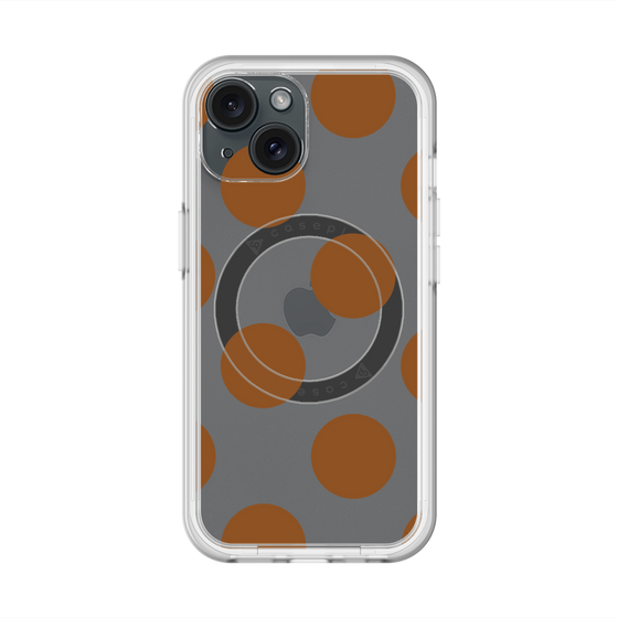 スリムプロテクションプレミアムケース with MagSafe［ シンプルドット - Brown ］