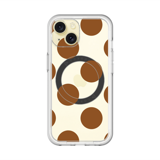 スリムプロテクションプレミアムケース with MagSafe［ シンプルドット - Brown ］