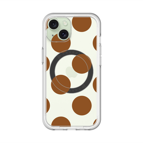 スリムプロテクションプレミアムケース with MagSafe［ シンプルドット - Brown ］