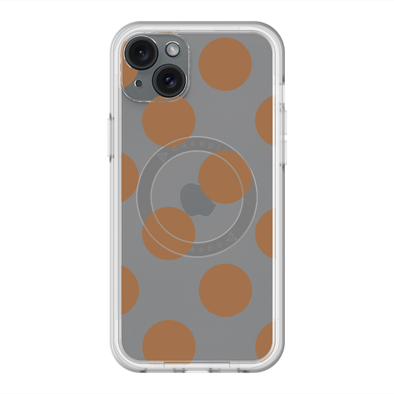 スリムプロテクションプレミアムケース with MagSafe［ シンプルドット - Brown ］