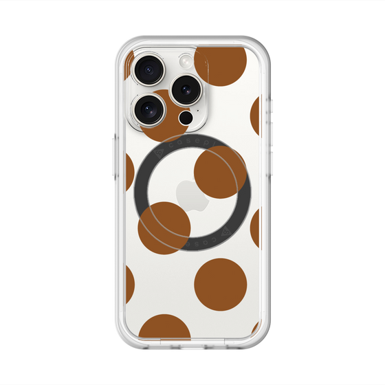 スリムプロテクションプレミアムケース with MagSafe［ シンプルドット - Brown ］