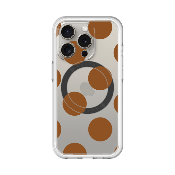 スリムプロテクションプレミアムケース with MagSafe［ シンプルドット - Brown ］